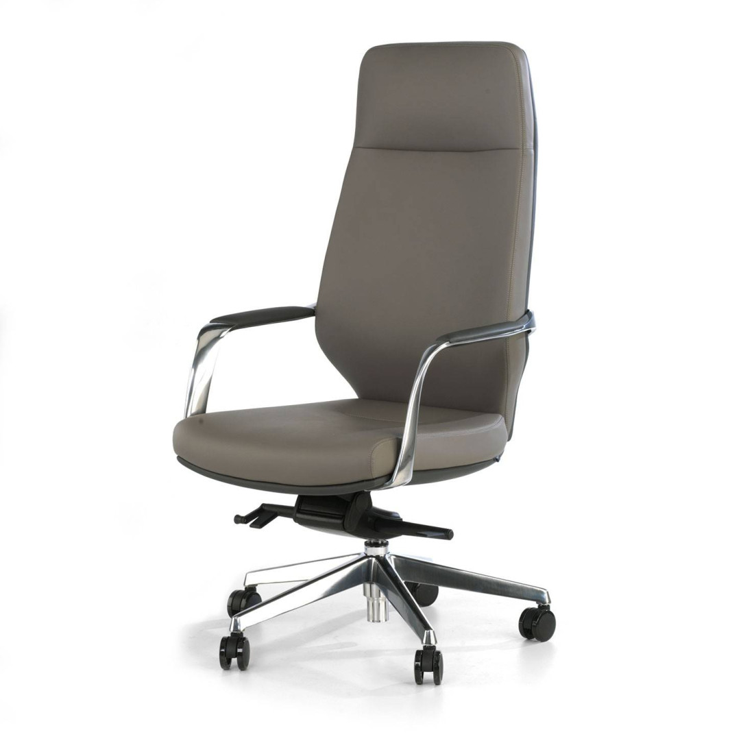 sillon de oficina gris duo respaldo alto bicolor piel sintetica 8