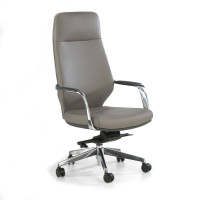 Sillón de oficina ejecutivo Duo, respaldo alto bicolor - gris