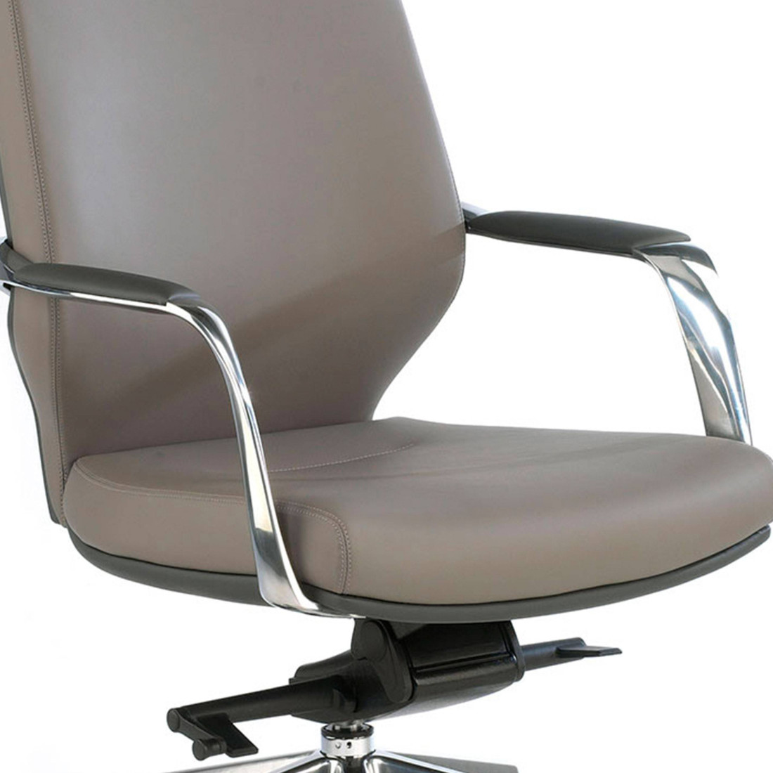 sillon de oficina gris duo respaldo alto bicolor piel sintetica 6