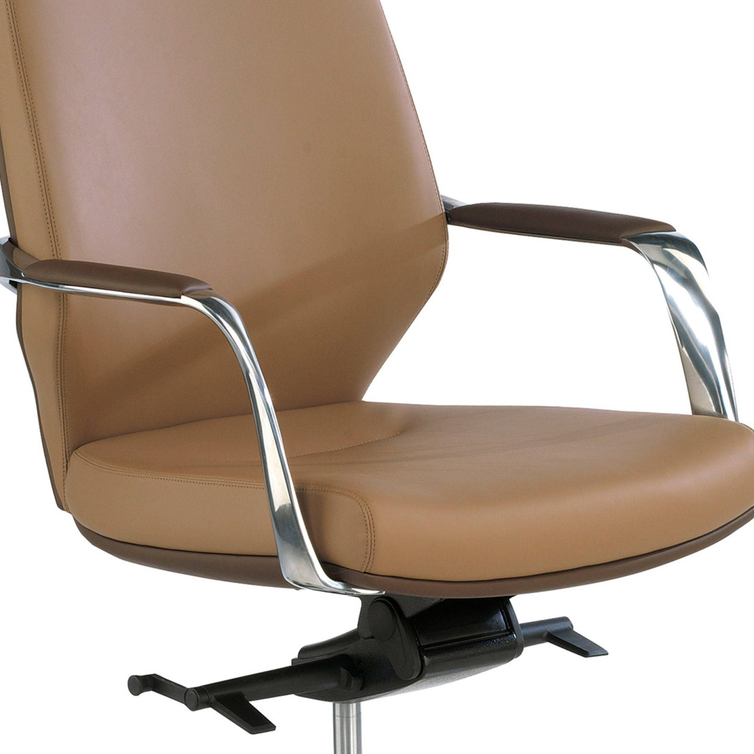sillon de oficina marron duo respaldo alto bicolor piel sintetica 5