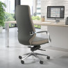 sillon de oficina gris duo respaldo alto bicolor piel sintetica 2