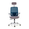 silla ergonomica azul sugar estructura blanca reposacabezas malla 3