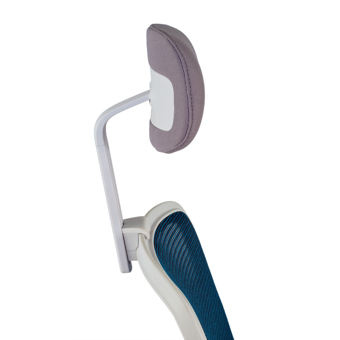 silla ergonomica azul sugar estructura blanca reposacabezas malla 9