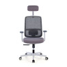 silla ergonomica gris sugar estructura blanca reposacabezas malla 3