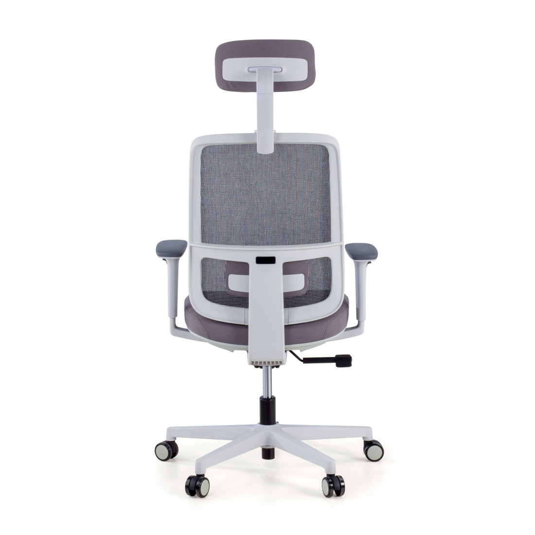 silla ergonomica gris sugar estructura blanca reposacabezas malla 7