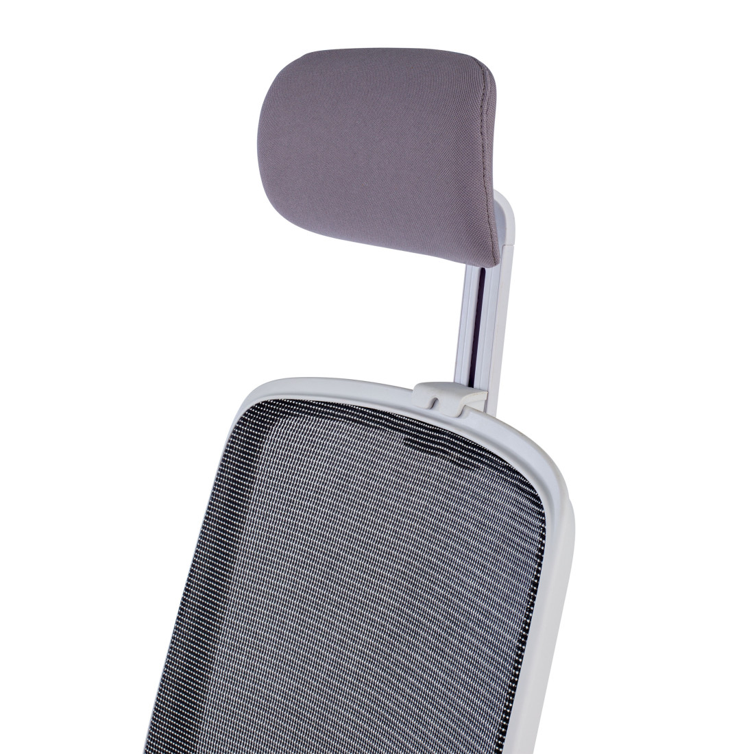 silla ergonomica gris sugar estructura blanca reposacabezas malla 9