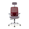 silla ergonomica rojo sugar estructura blanca reposacabezas malla 3