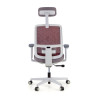 silla ergonomica rojo sugar estructura blanca reposacabezas malla 7