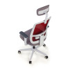 silla ergonomica rojo sugar estructura blanca reposacabezas malla 8