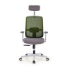silla ergonomica verde sugar estructura blanca reposacabezas malla 3