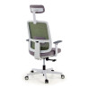 silla ergonomica verde sugar estructura blanca reposacabezas malla 6