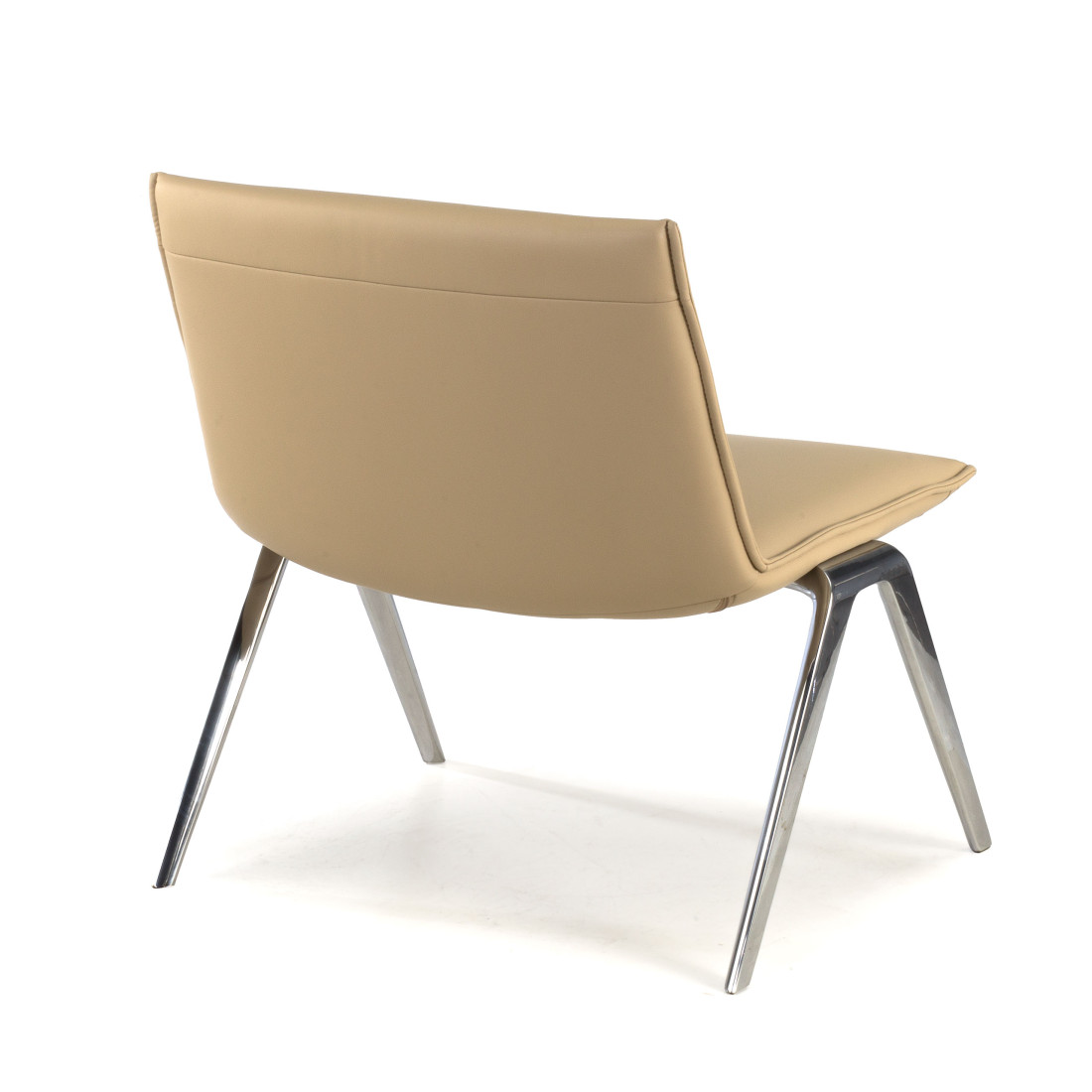 sillon para sala de espera beige cardiff piel sintetica 5