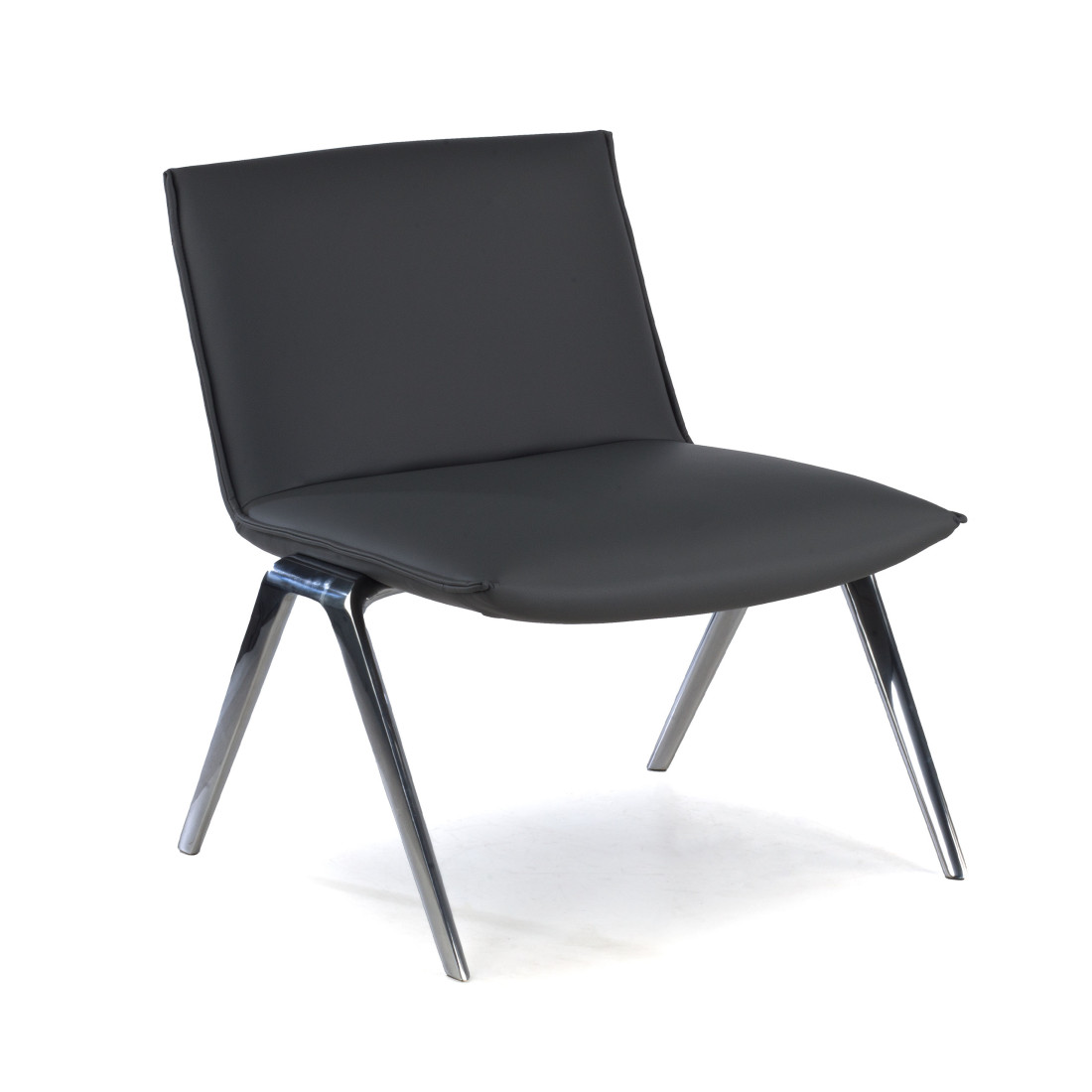 sillon para sala de espera gris cardiff piel sintetica 1