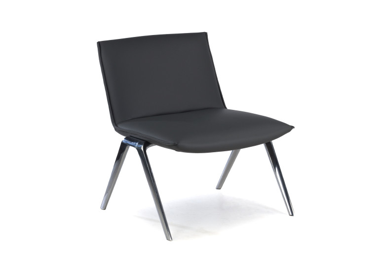 Sillón Sala de Espera Cardiff, pies de aluminio - Gris