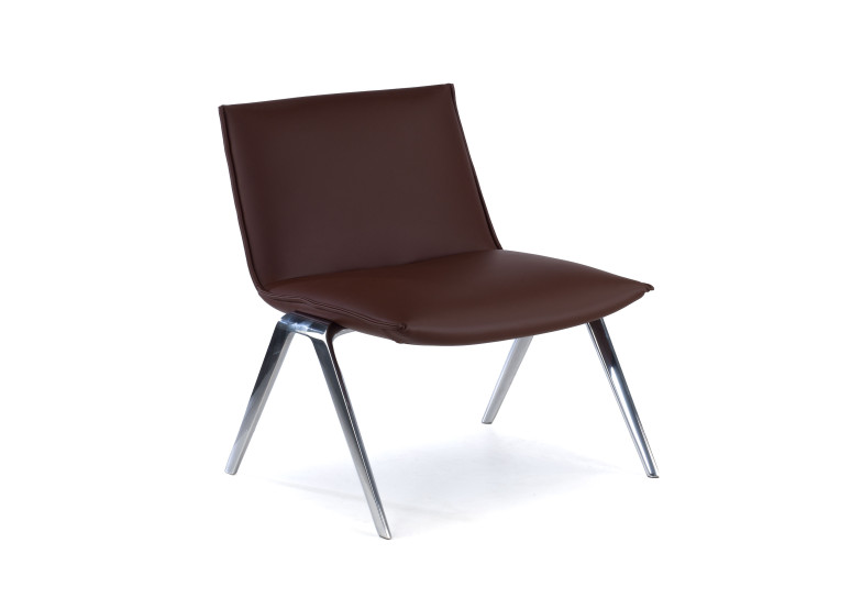 Sillón Sala de Espera Cardiff, pies de aluminio - Marron