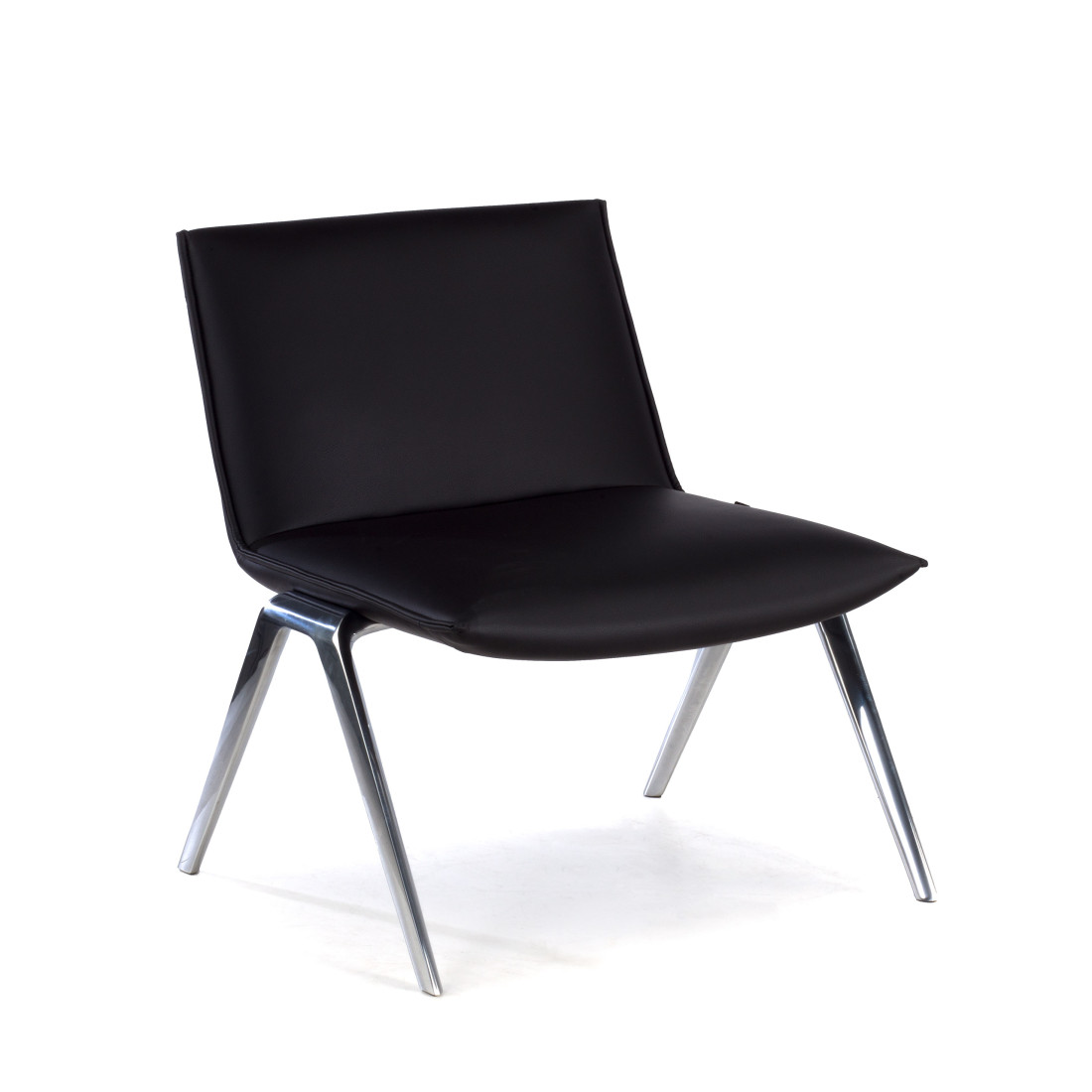 sillon para sala de espera negro cardiff piel sintetica 1