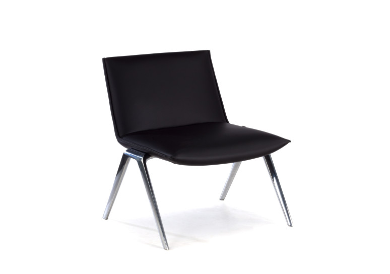 Sillón Sala de Espera Cardiff, pies de aluminio - NEGRO