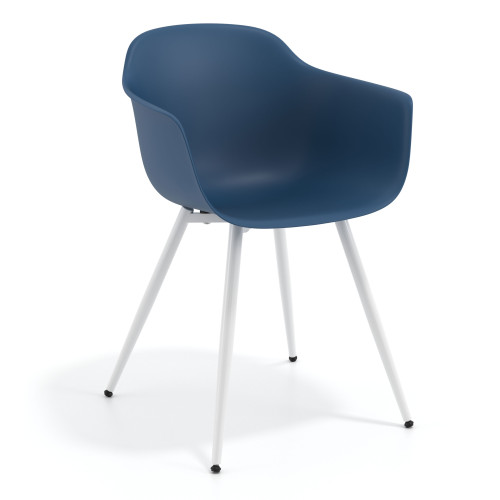 Silla Confidente Elisa, 4 Patas, diseño envolvente - Blanco