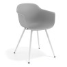Silla Confidente Elisa, 4 Patas, diseño envolvente - Gris