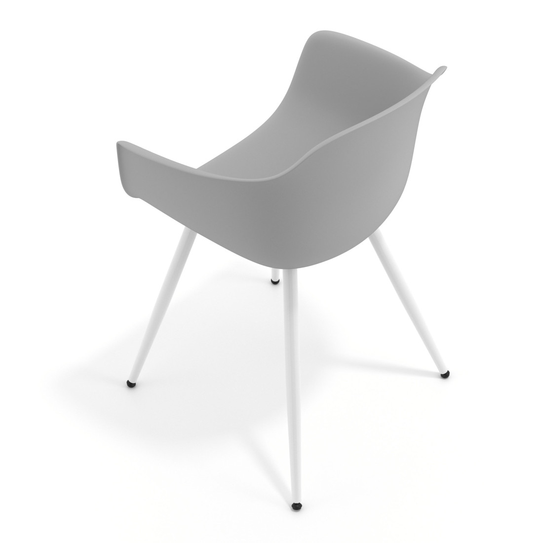 silla confidente gris elisa 4 patas plastico 7