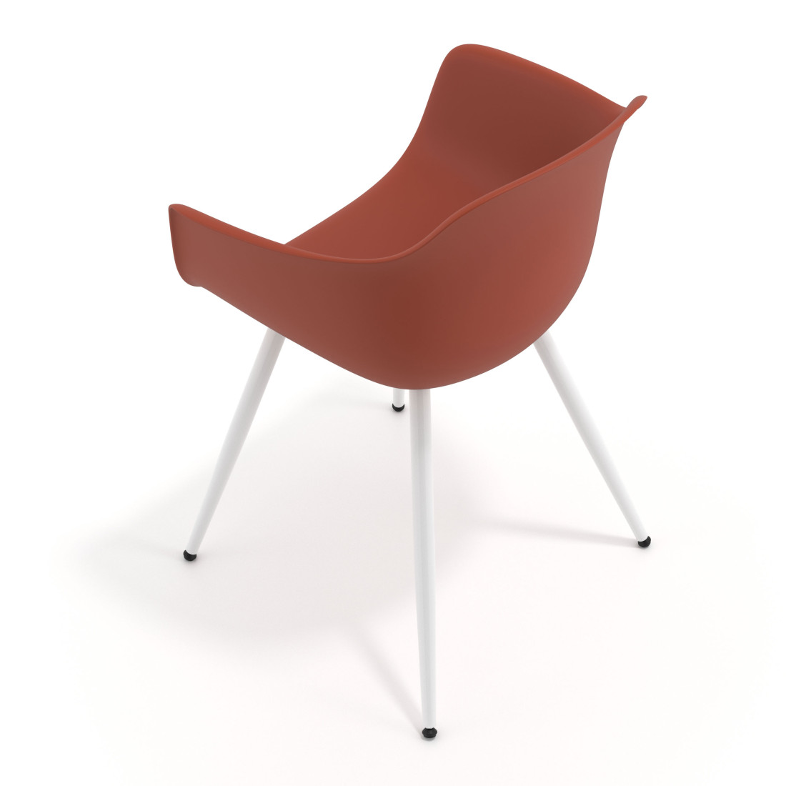 silla confidente rojo elisa 4 patas plastico 7