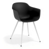 Silla Confidente Elisa, 4 Patas, diseño envolvente - NEGRO