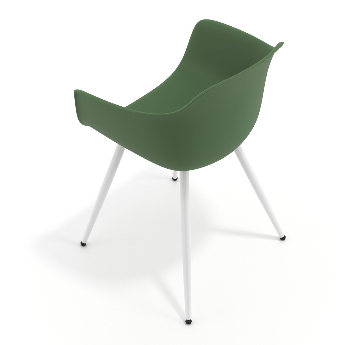 silla confidente verde elisa 4 patas plastico 7