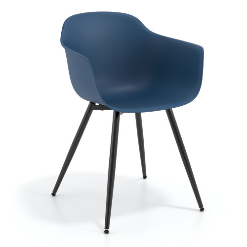 Silla Confidente Elisa, 4 Patas, diseño envolvente - Negro