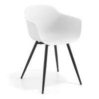 Silla Confidente Elisa, 4 Patas, diseño envolvente - BLANCO, Negro