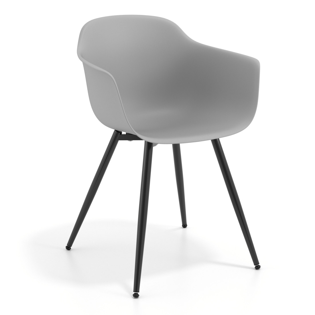 silla confidente gris elisa 4 patas plastico 1