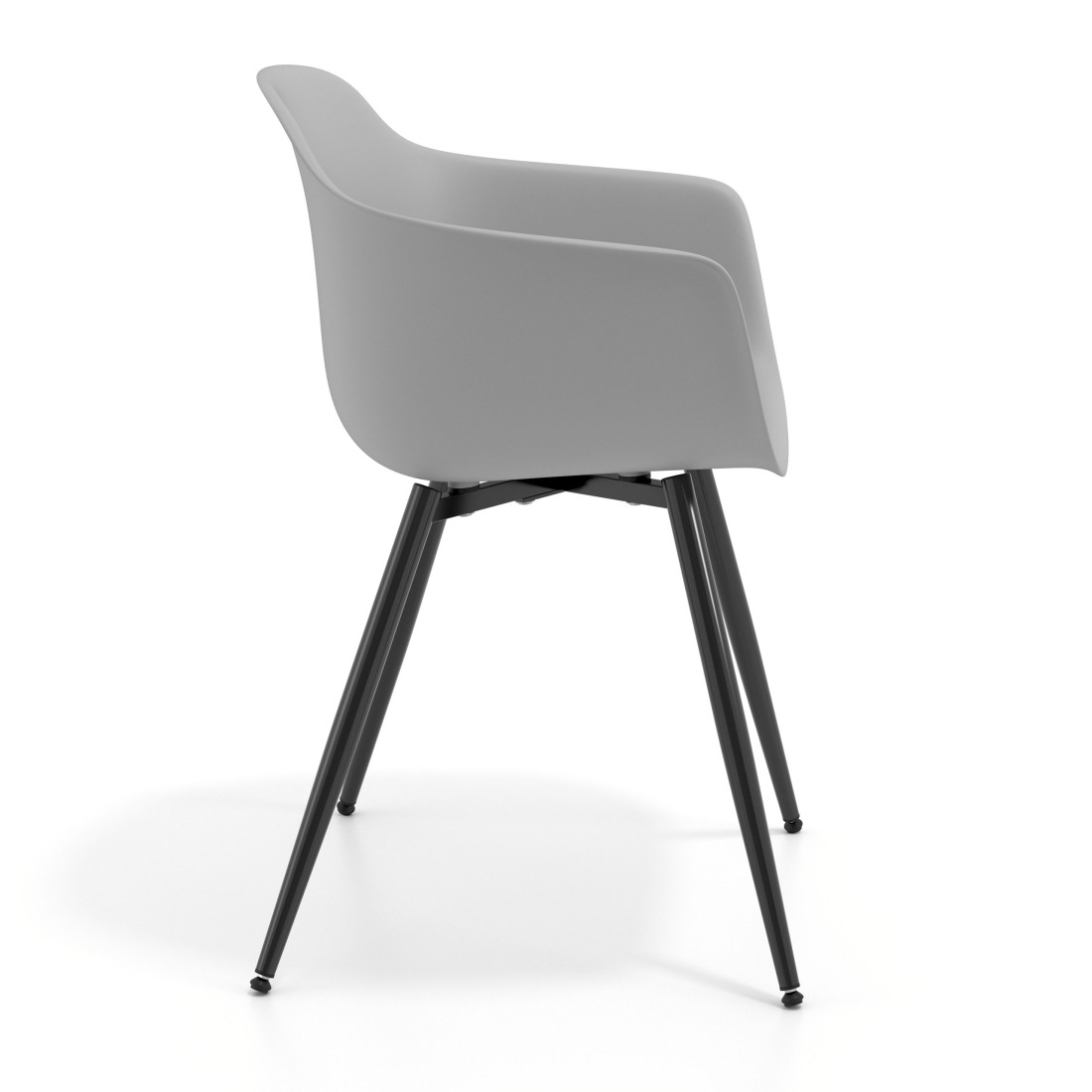 silla confidente gris elisa 4 patas plastico 3