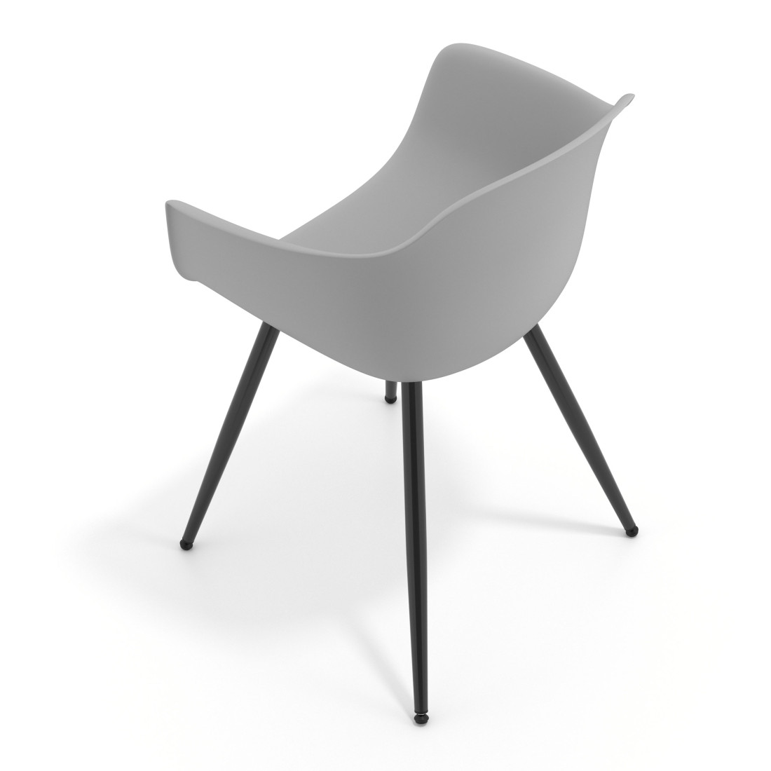 silla confidente gris elisa 4 patas plastico 7