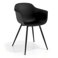 Silla Confidente Elisa, 4 Patas, diseño envolvente - NEGRO, Negro