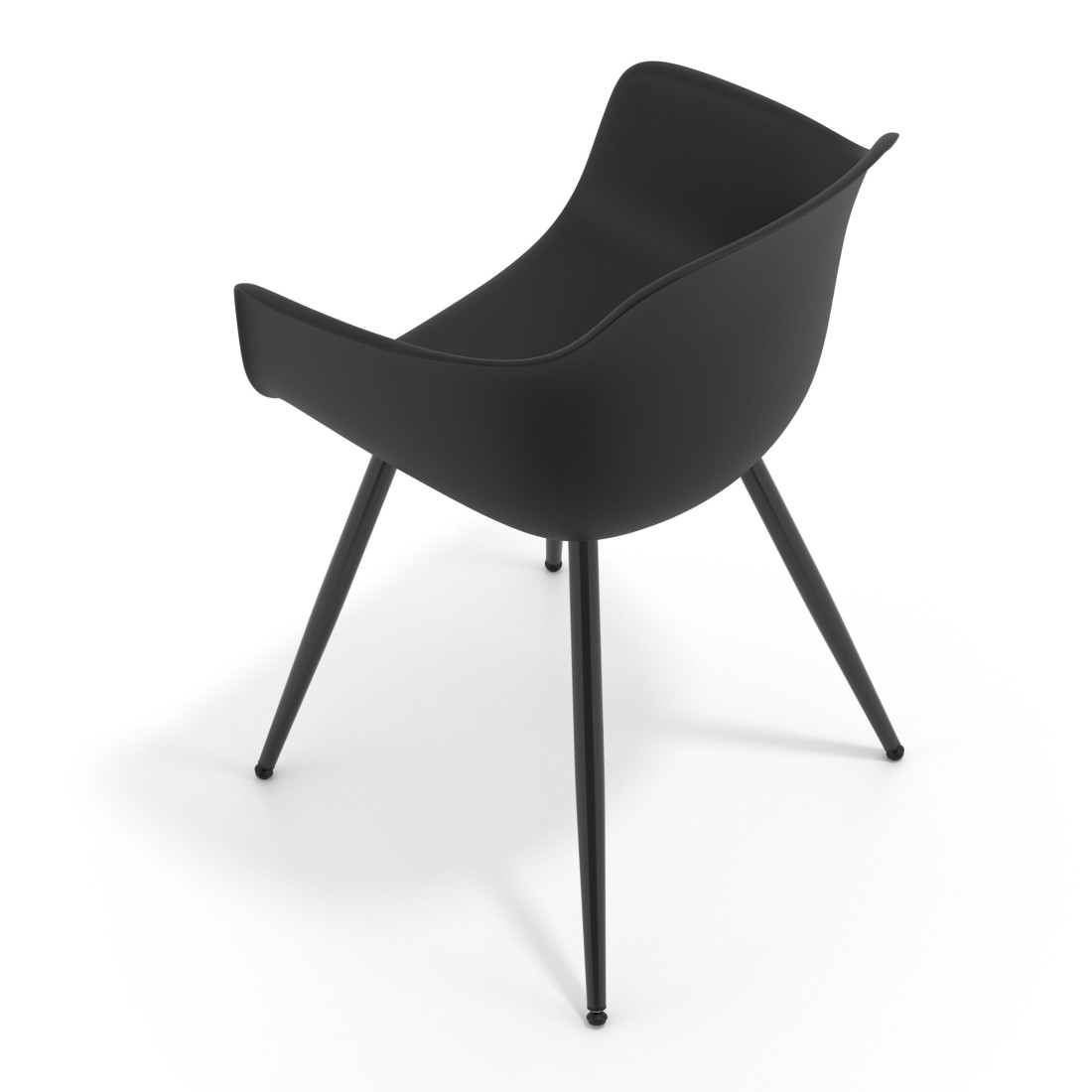 silla confidente negro elisa 4 patas plastico 7