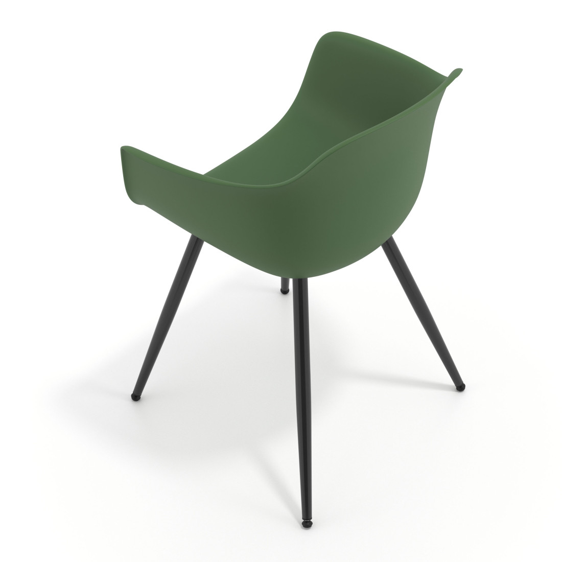 silla confidente verde elisa 4 patas plastico 7
