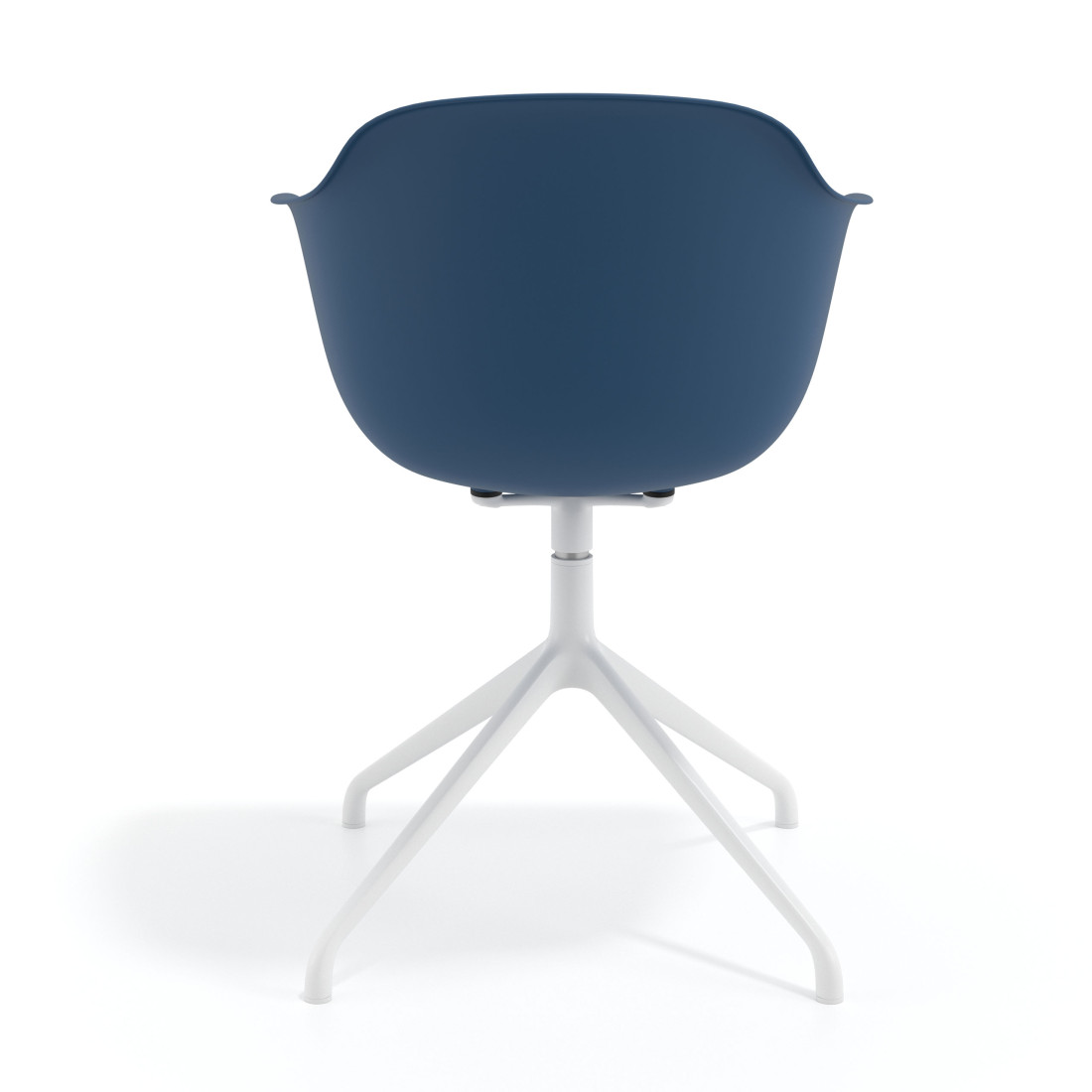 silla de reuniones azul elisa base piramide plastico 4