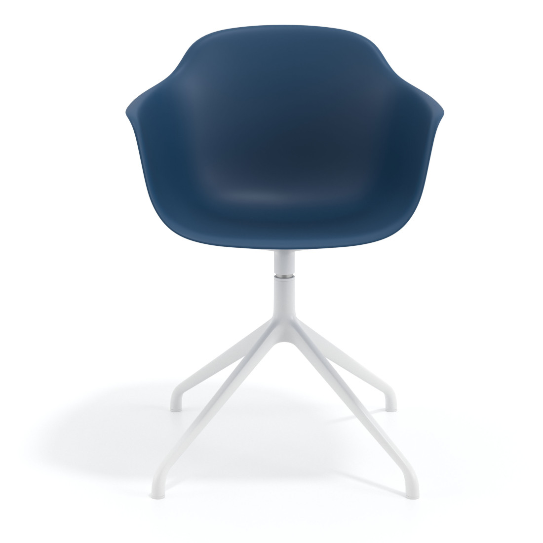 silla de reuniones azul elisa base piramide plastico 6