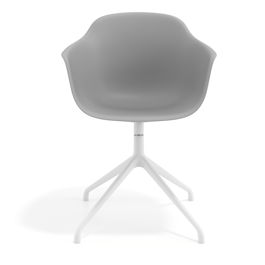 silla de reuniones gris elisa base piramide plastico 6