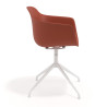 silla de reuniones rojo elisa base piramide plastico 3