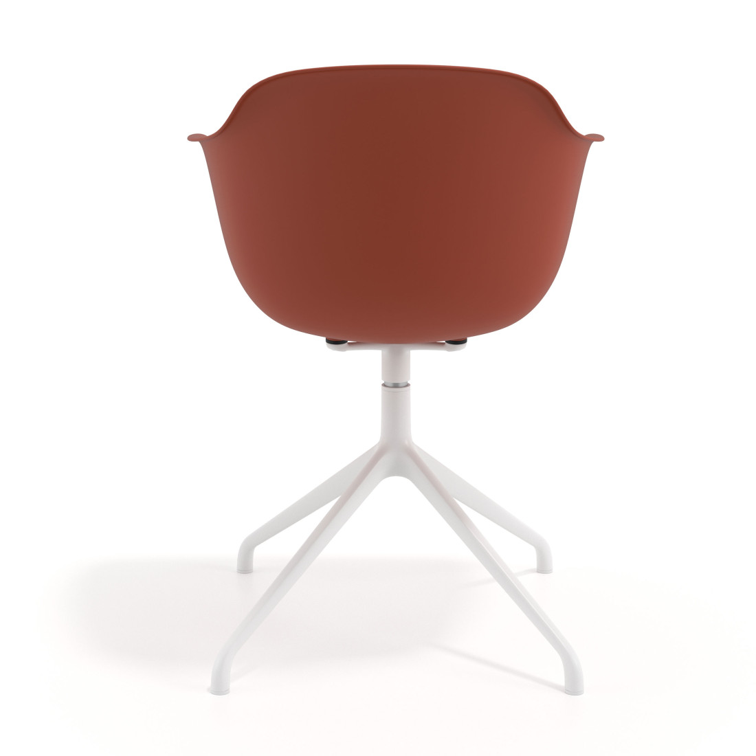 silla de reuniones rojo elisa base piramide plastico 4