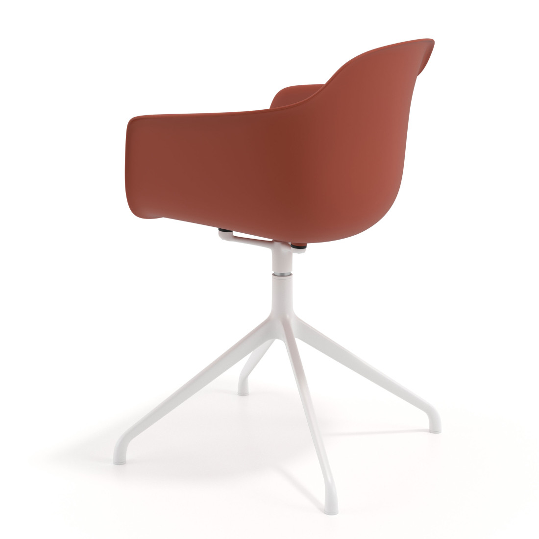 silla de reuniones rojo elisa base piramide plastico 5