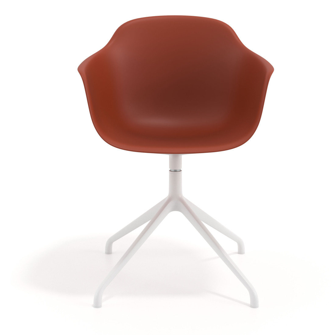 silla de reuniones rojo elisa base piramide plastico 6