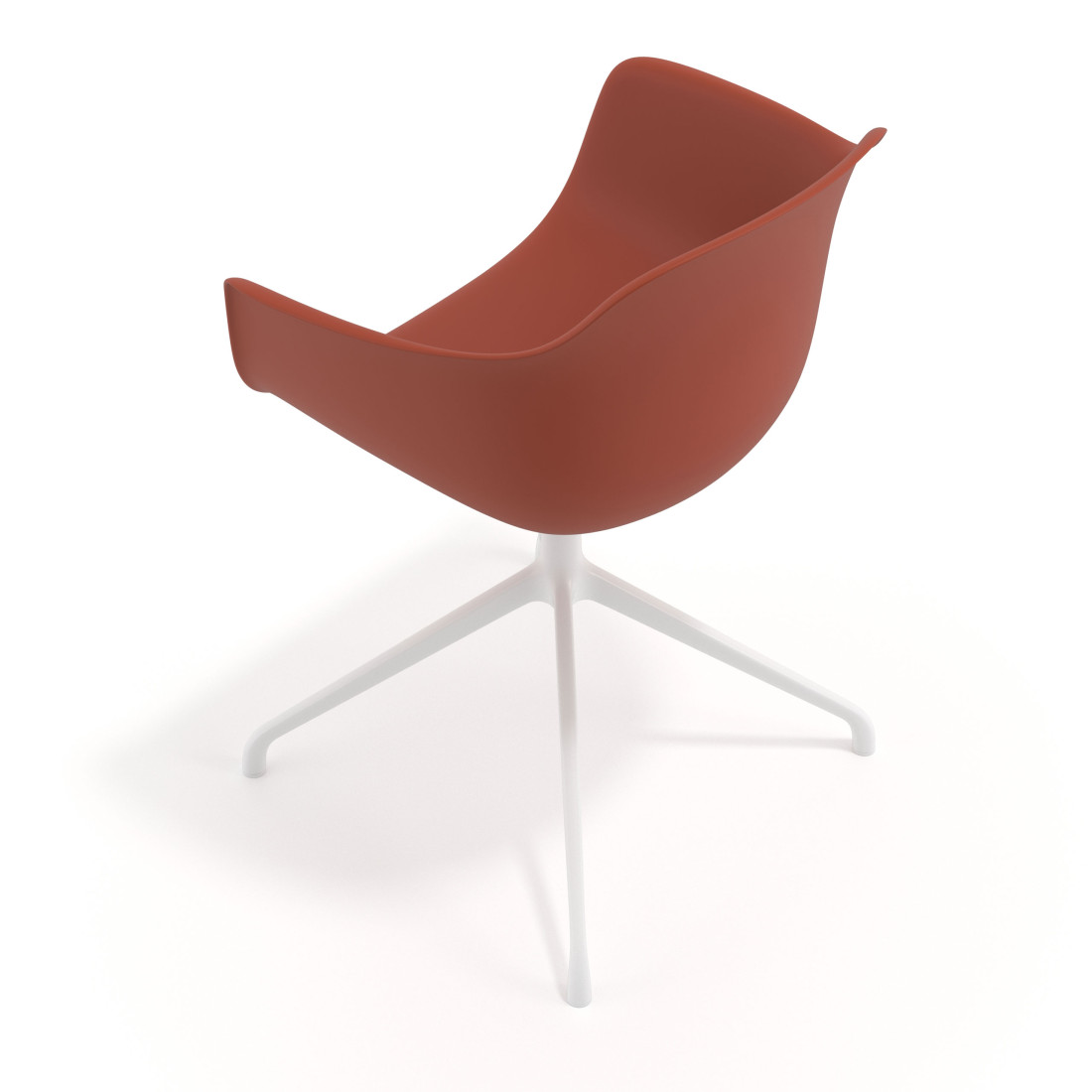 silla de reuniones rojo elisa base piramide plastico 7