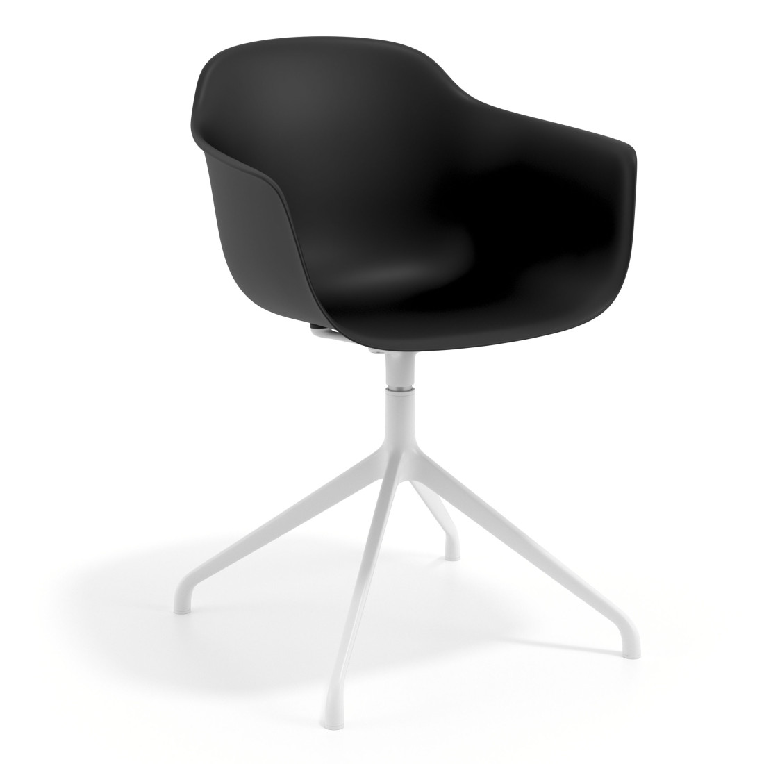 silla de reuniones negro elisa base piramide plastico 1