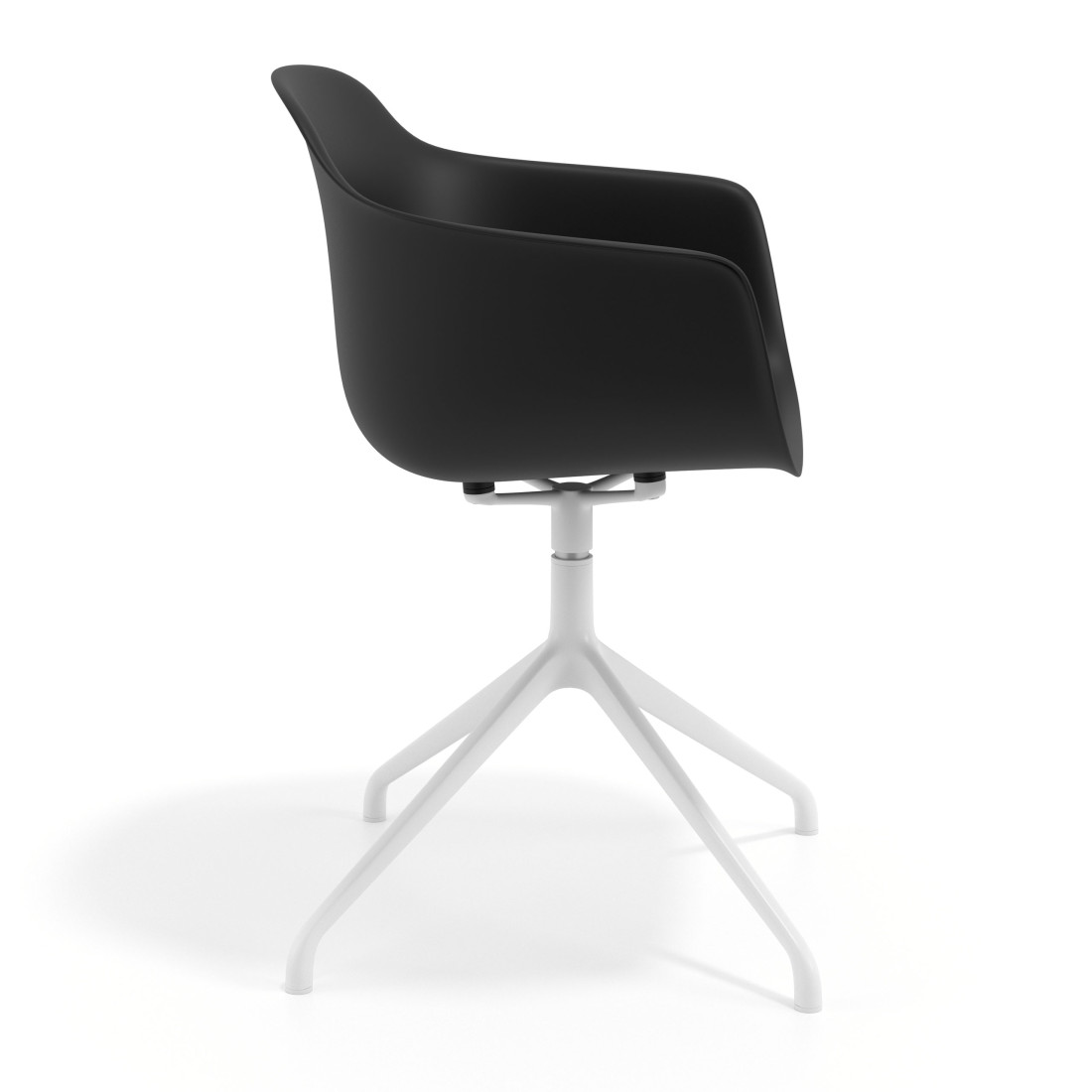 silla de reuniones negro elisa base piramide plastico 3