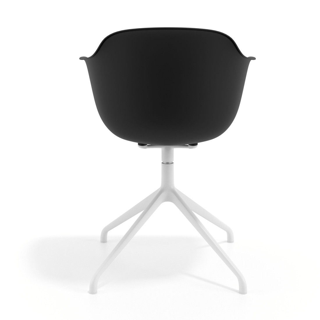 silla de reuniones negro elisa base piramide plastico 4