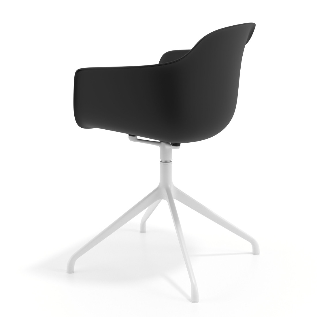 silla de reuniones negro elisa base piramide plastico 5