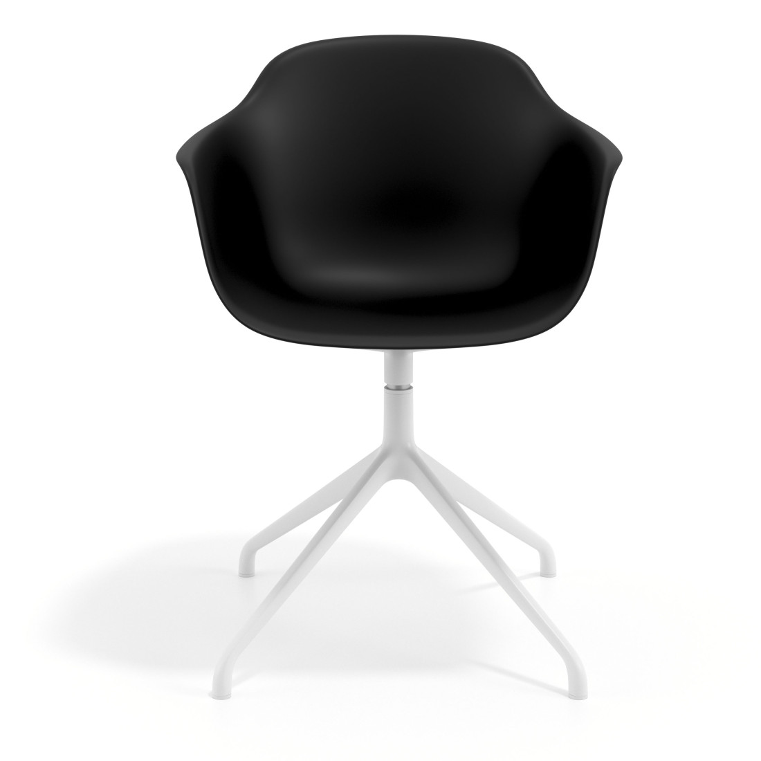 silla de reuniones negro elisa base piramide plastico 6