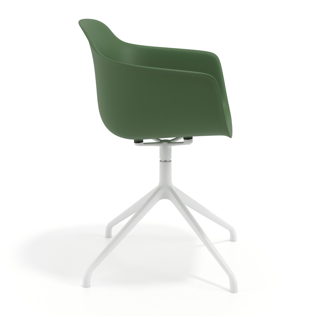 silla de reuniones verde elisa base piramide plastico 3