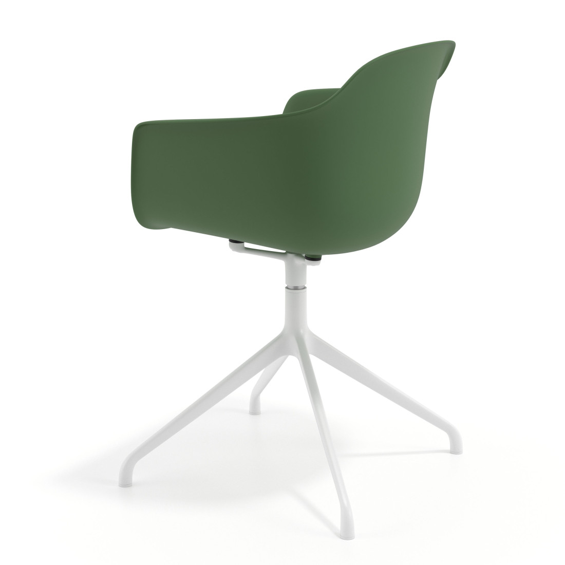 silla de reuniones verde elisa base piramide plastico 5